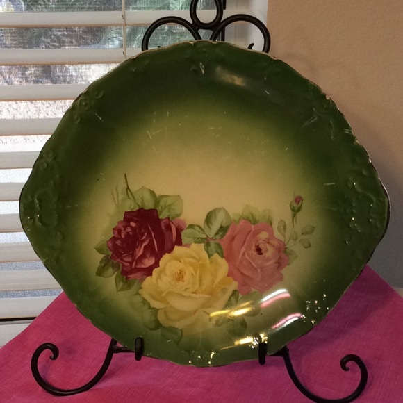 VINTAGE AMERICAN CHINA ROSE PLATTER 🌹🌹🌹 - Picture 1 of 6